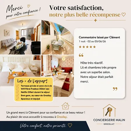 Lumineux 3Chambres,15Mn Paris, Terrasse, Parking